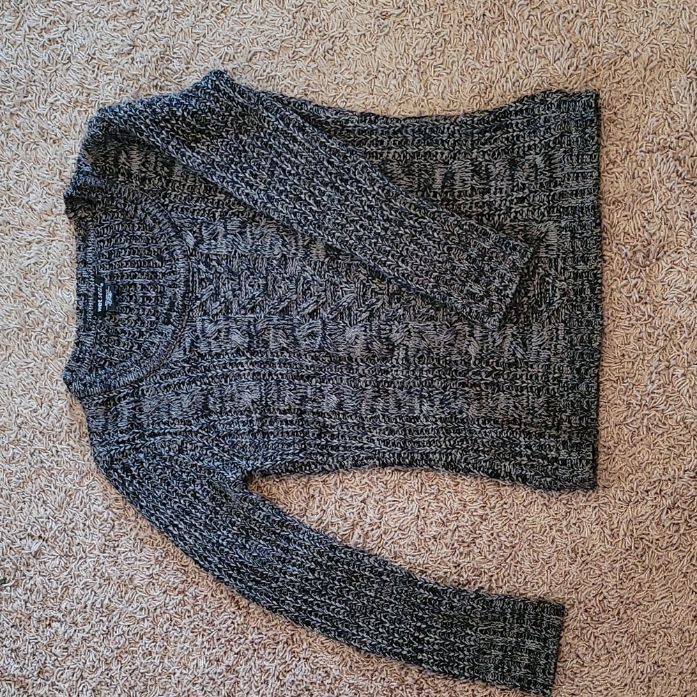 Wet Seal Scooped Neck Knit Grey Sweater